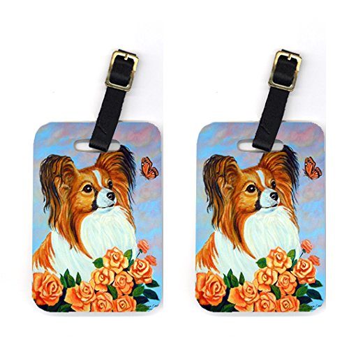 Pair of 2 Papillon Luggage Tags