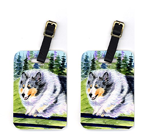 Pair of 2 Sheltie Luggage Tags