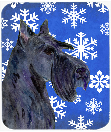 Scottish Terrier Winter Snowflakes Holiday Mouse Pad, Hot Pad or Trivet
