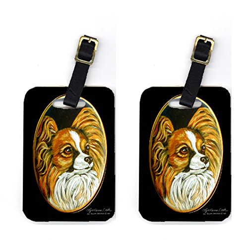 Pair of 2 Papillon Luggage Tags
