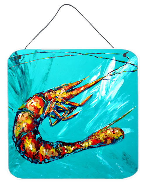 Shrimp Splish Splash Aluminium Metal Wall or Door Hanging Prints