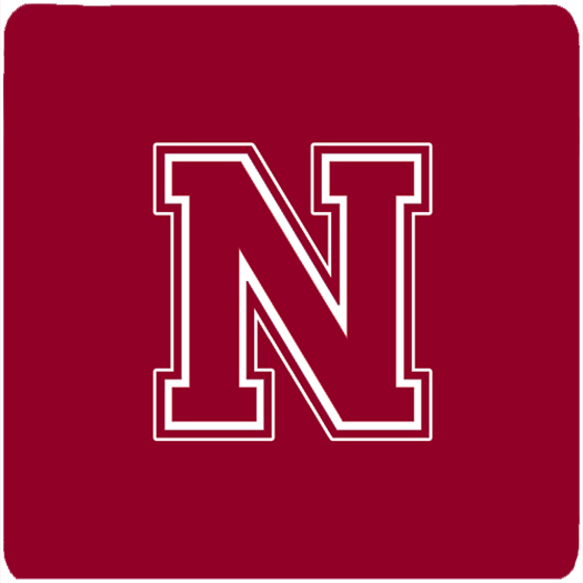 Set of 4 Monogram - Maroon and White Foam Coasters Initial Letter N