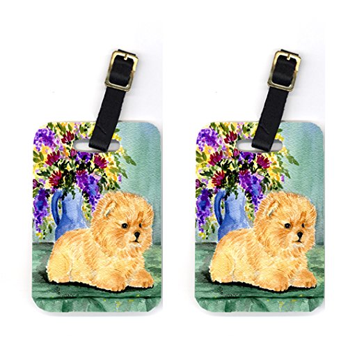 Pair of 2 Pomeranian Luggage Tags