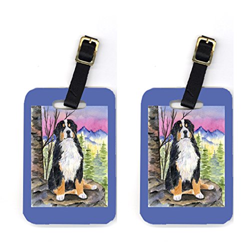 Pair of 2 Bernese Mountain Dog Luggage Tags