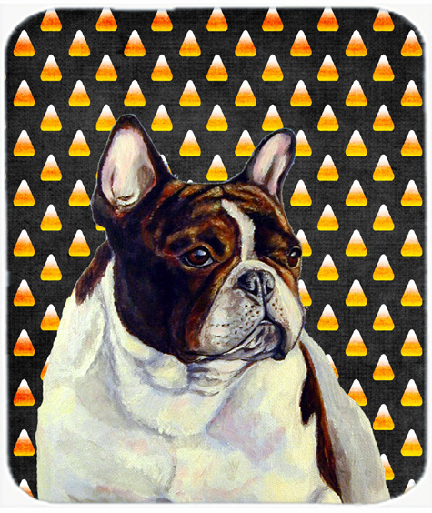 French Bulldog Candy Corn Halloween Portrait Mouse Pad, Hot Pad or Trivet