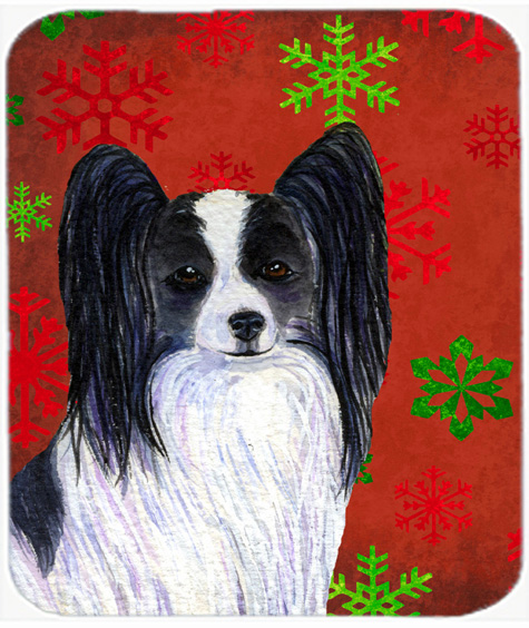 Papillon Snowflakes Holiday Christmas Mouse Pad, Hot Pad or Trivet
