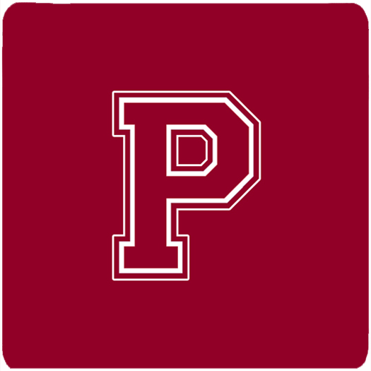 CJ1032-PFC Set of 4 Monogram - Maroon and White Foam Coasters Initial Letter P