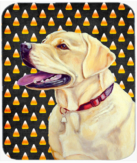 Labrador Yellow Candy Corn Halloween Portrait Mouse Pad, Hot Pad or Trivet