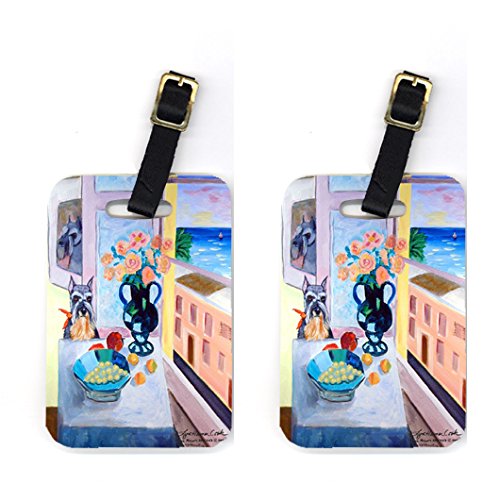 Pair of 2 Schnauzer Luggage Tags