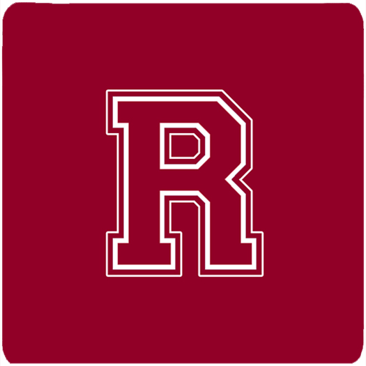 Set of 4 Monogram - Maroon and White Foam Coasters Initial Letter R
