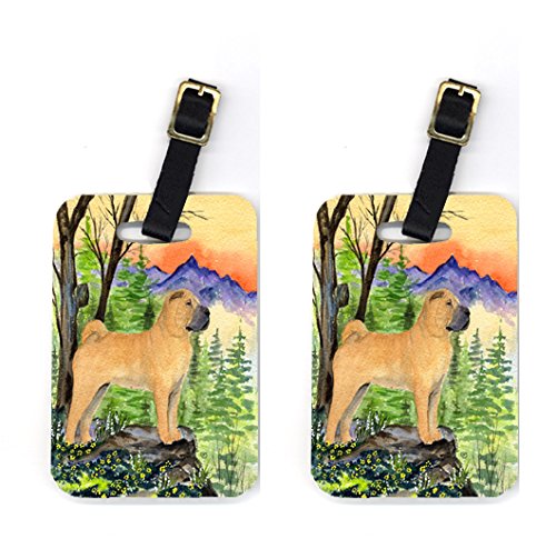 Pair of 2 Shar Pei Luggage Tags