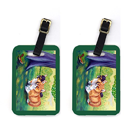 Pair of 2 Corgi Luggage Tags