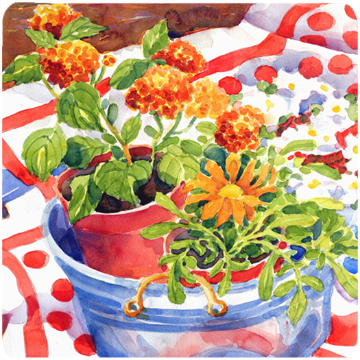 Picture of Carolines Treasures 6058FC Set of 4 Flowers with a side of lemons Foam Coasters