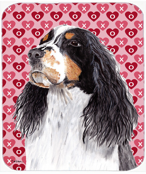 Springer Spaniel Hearts Love and Valentines Day Mouse Pad, Hot Pad or Trivet