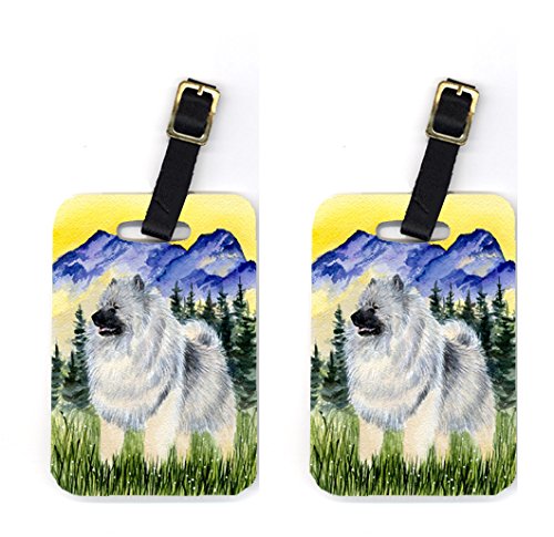 Pair of 2 Keeshond Luggage Tags