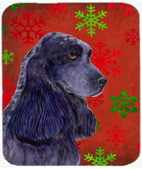 Cocker Spaniel Red and Green Snowflakes Christmas Mouse Pad, Hot Pad or Trivet
