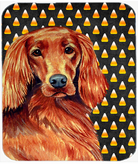 Irish Setter Candy Corn Halloween Portrait Mouse Pad, Hot Pad or Trivet