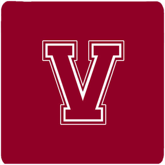 Set of 4 Monogram - Maroon and White Foam Coasters Initial Letter V