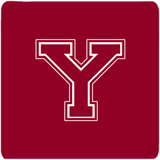 CJ1032-YFC Set of 4 Monogram - Maroon and White Foam Coasters Initial Letter Y
