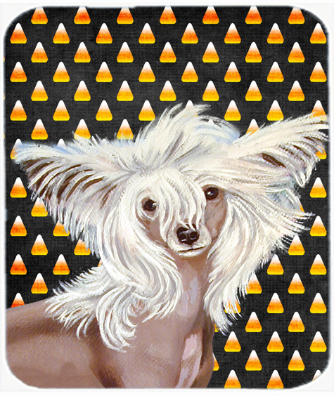 Chinese Crested Candy Corn Halloween Portrait Mouse Pad, Hot Pad or Trivet