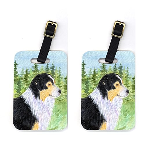 Pair of 2 Australian Shepherd Luggage Tags