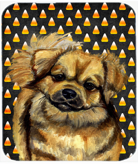 Tibetan Spaniel Candy Corn Halloween Portrait Mouse Pad, Hot Pad or Trivet