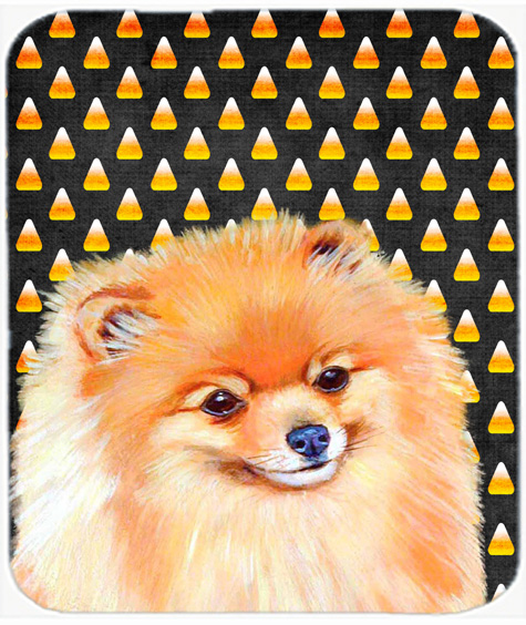 Pomeranian Candy Corn Halloween Portrait Mouse Pad, Hot Pad or Trivet