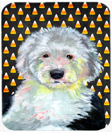 LH9046MP Old English Sheepdog Candy Corn Halloween Portrait Mouse Pad- Hot Pad or Trivet