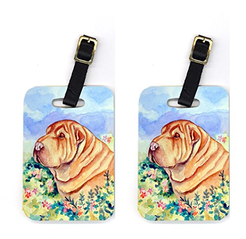 Pair of 2 Shar Pei Luggage Tags