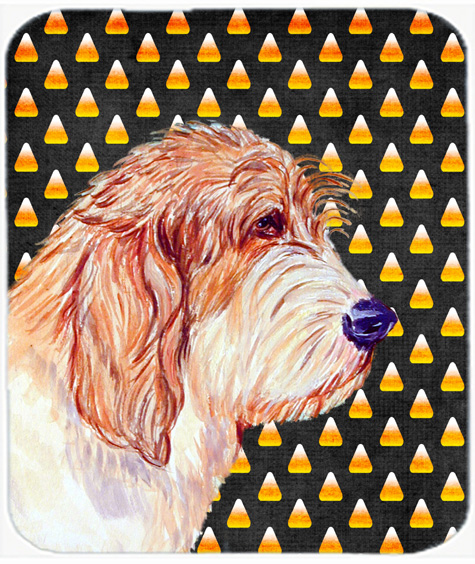 Petit Basset Griffon Vendeen Candy Corn Halloween Mouse Pad, Hot Pad or Trivet