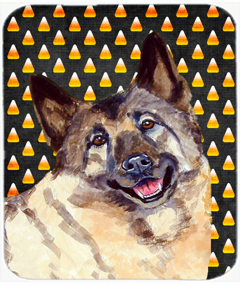 Norwegian Elkhound Candy Corn Halloween Portrait Mouse Pad, Hot Pad or Trivet