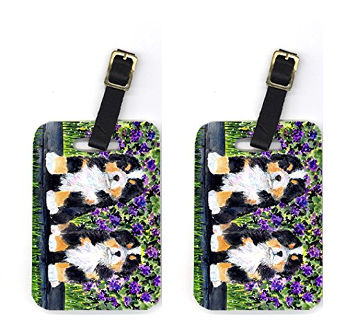 Pair of 2 Bernese Mountain Dog Luggage Tags