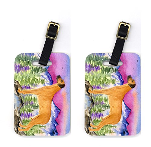 Pair of 2 Rhodesian Ridgeback Luggage Tags