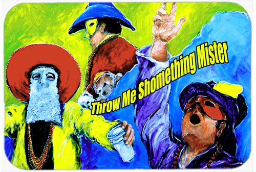 MW1108MP Mardi Gras Throw me something mister Mouse Pad- Hot Pad or Trivet