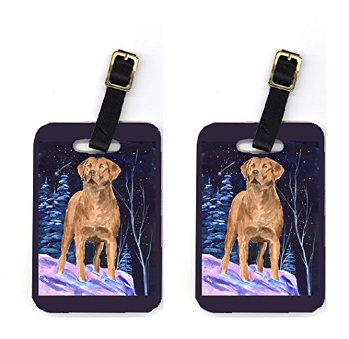 Pair of 2 Starry Night Chesapeake Bay Retriever Luggage Tags