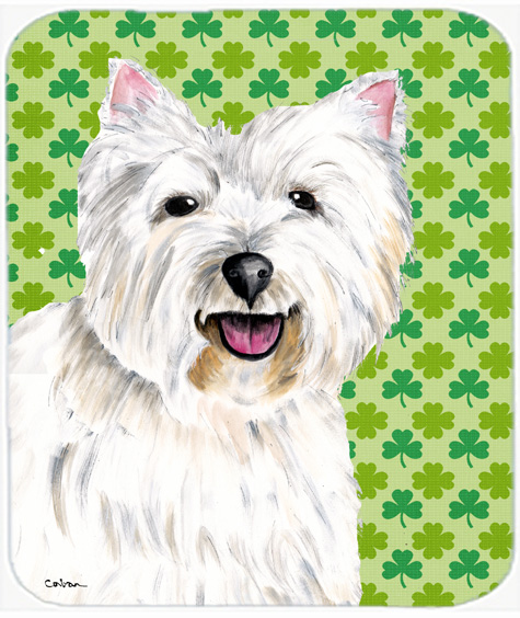 Westie St. Patricks Day Shamrock Portrait Mouse Pad, Hot Pad or Trivet