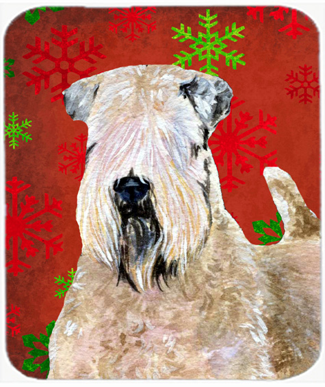 Wheaten Terrier Soft Coated Snowflakes Christmas Mouse Pad, Hot Pad or Trivet