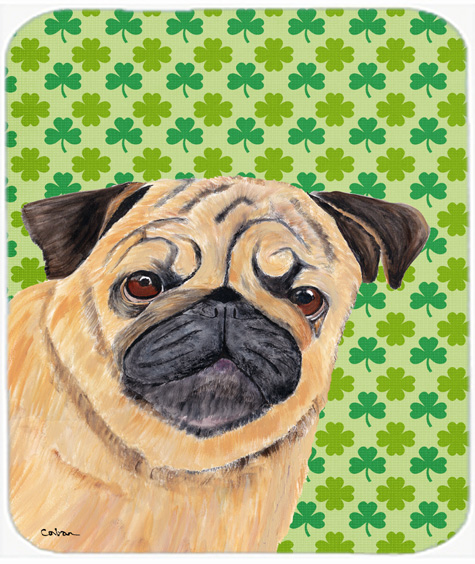 Pug St. Patricks Day Shamrock Portrait Mouse Pad, Hot Pad or Trivet
