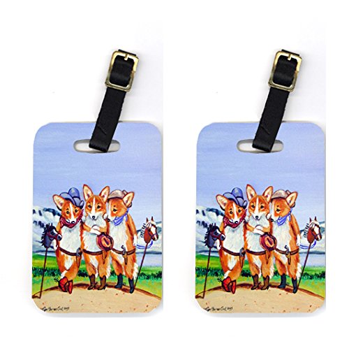 Pair of 2 Cowboy Corgi Luggage Tags