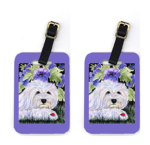 Pair of 2 Coton de Tulear Luggage Tags
