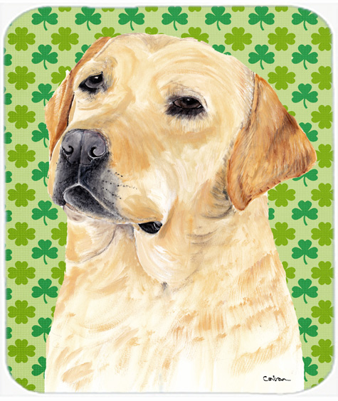 Labrador Yellow St. Patricks Day Shamrock Mouse Pad, Hot Pad or Trivet
