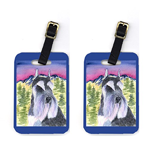 Pair of 2 Schnauzer Luggage Tags