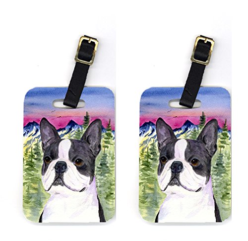 Pair of 2 Boston Terrier Luggage Tags