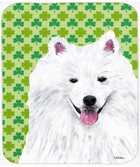 American Eskimo St. Patricks Day Shamrock Mouse Pad, Hot Pad or Trivet