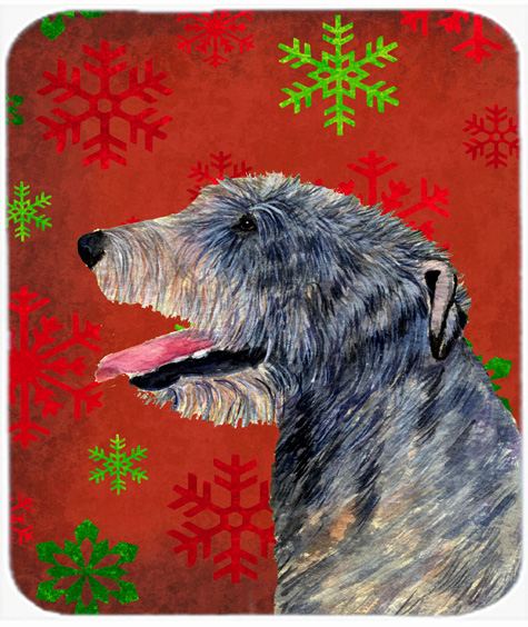 Irish Wolfhound Snowflakes Holiday Christmas Mouse Pad, Hot Pad or Trivet