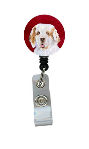 Clumber Spaniel Retractable Badge Reel or ID Holder with Clip
