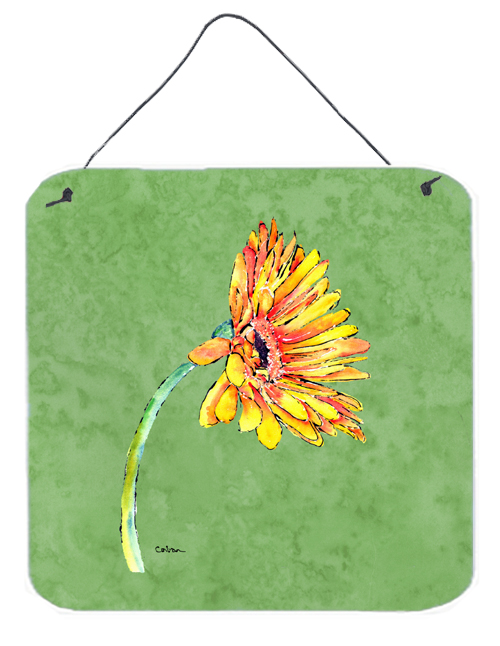 Gerber Daisy Orange Aluminium Metal Wall or Door Hanging Prints