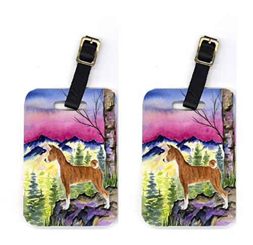 Pair of 2 Basenji Luggage Tags