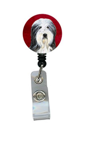 SS6028BR Bearded Collie Retractable Badge Reel or ID Holder with Clip