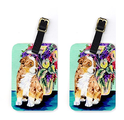 Pair of 2 Australian Shepherd Luggage Tags